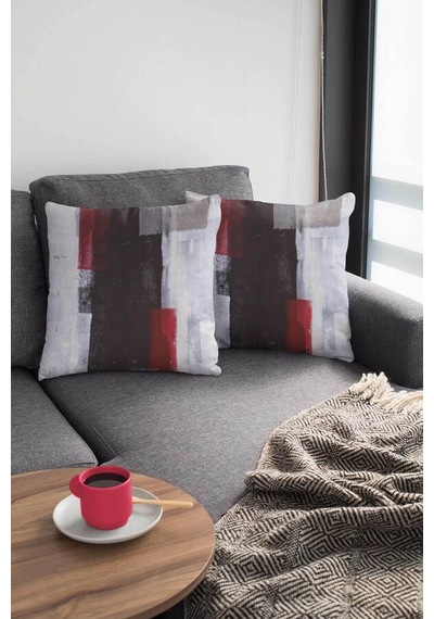 Kırmızı Modern Çift Taraflı Yastık Kırlent Kılıfı Krl313n11