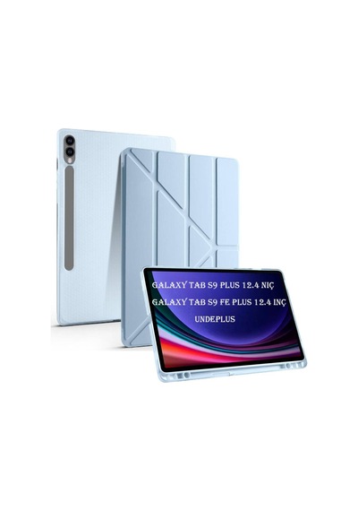 Samsung Galaxy Uyumlu Tab S9 Fe Plus X610 X616 Kılıf Kalem Bölmeli Trifolding Case