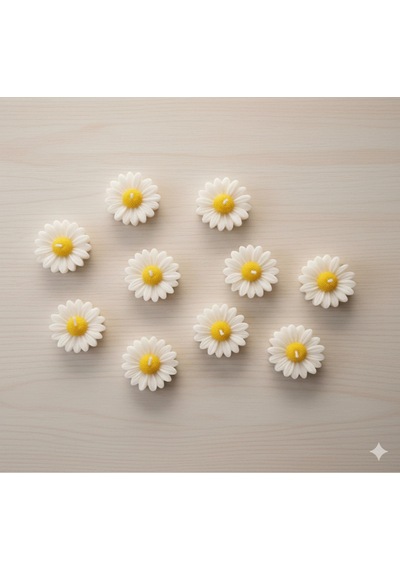 Bernami Mumluk Şamdanpinterest Şık Papatya Mumlar Dekoratif Mini Mum Seti 10 Adet Diğer