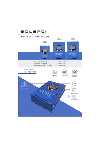 Soleron 30a Mppt Şarj Kontrol Cihazı 12/24v