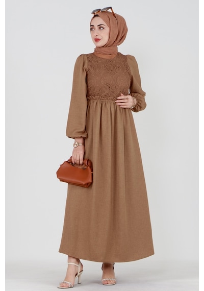 Sevitli Firuze Elbise-camel-3414-camel Camel