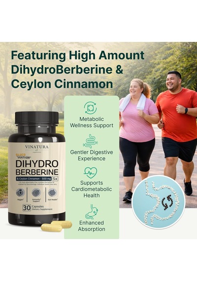 Vınatura Dihydroberberine With Ceylon Cinnamon, 500mg Patented Glucovantage Super Berberine 30 Caps