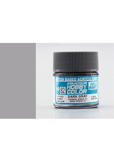 10 Ml. Dark Gray 1 Aqueous Serisi Maket Boyası, Mr.hobby H082 Standart
