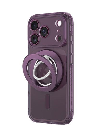 Apple iPhone Uyumlu 18 Pro Max Kılıf M-safe Özellikli Yüzük Standlı Amazingthing Titan Pro Grip Ring Serisi Mor