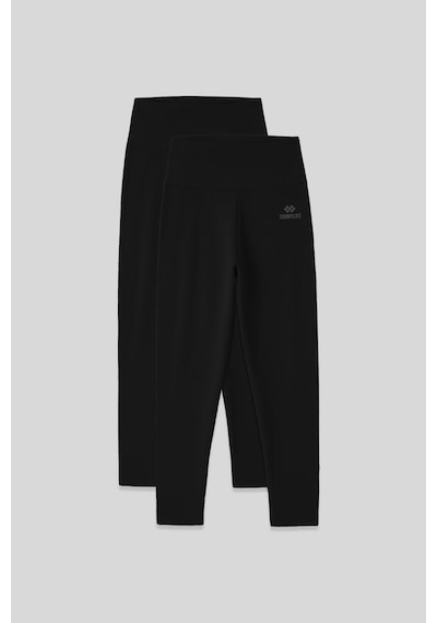Tommylife Slim Fit 2li Paket Siyah Kadın Kapri Tayt - 93097 siyah