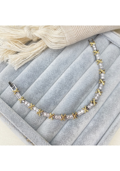 Xoxo Bileklik Yüksek Kalite 316 L Paslanmaz Çelik Silver-Gold 18 CM Çok Renkli Xoxo Bileklik Yüksek Kalite 316 L Paslanmaz Çelik Silver-Gold 18 CM Çok Renkli