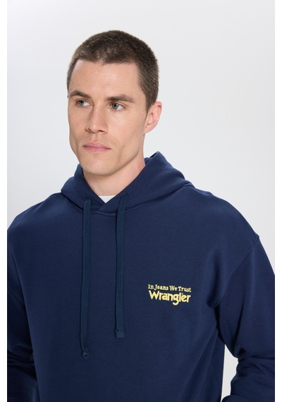 Wrangler Erkek Relaxed Fit Kapüşonlu Sweatshirt W6m95935829 Lacivert