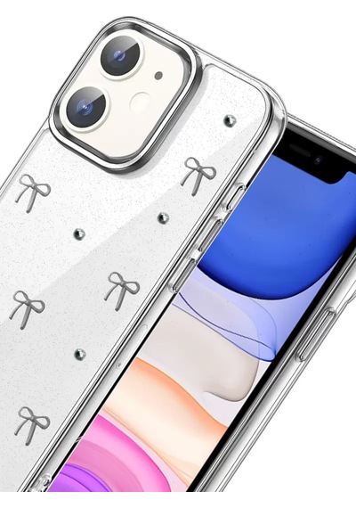 Newface Apple İphone 12 Fiyonk Desenli Kapak - Desen 5 Şeffaf