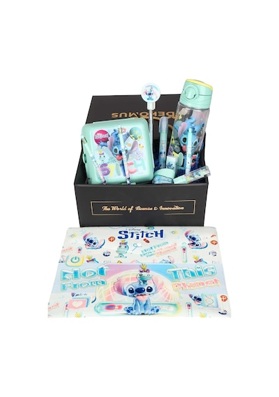 Stitch Lisanslı Kırtasiye Seti, Matara, Beslenme Kutusu, Kalem, Silgi Ve Kalemtraş Tek Renk