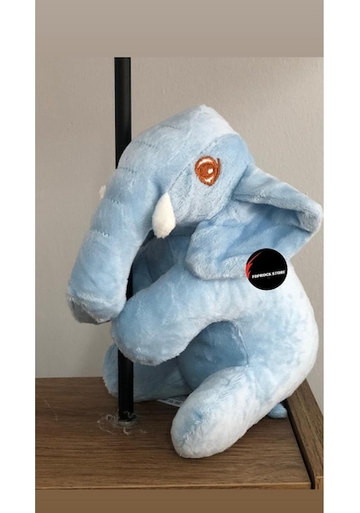 Sevimli Fil Peluş Oyuncak Uyku Arkadaşı Hediyelik Paluş 20 Cm Mavi