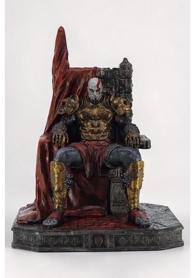 God Of War Tahtta Oturan Zırhlı Kratos Figür 20 Cm Koleksiyon Figürü