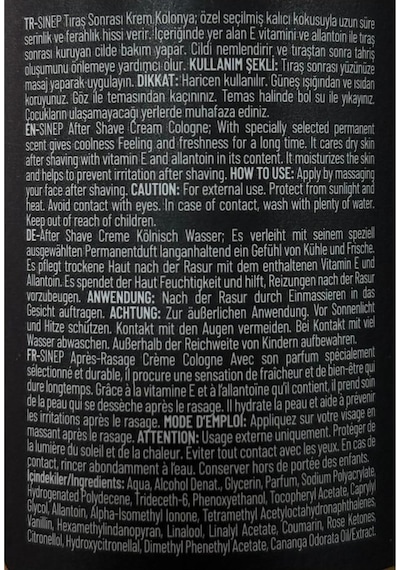 Sinep Pro-care Tıraş Sonrası Krem Kolonya Balsam 400 Ml Flame