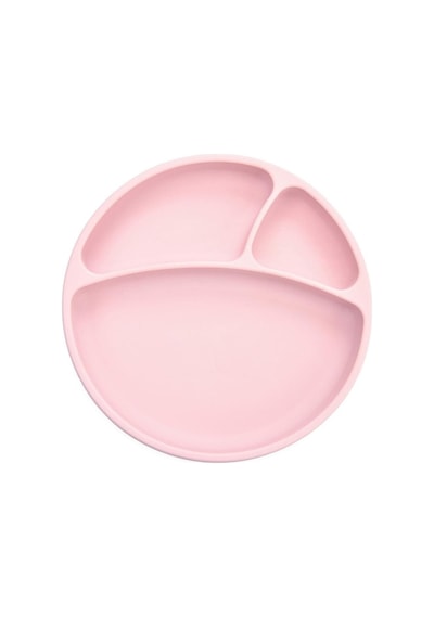 OiOi Porsiyon Vakum Tabanlı Silikon Tabak Pinky Pink Pembe