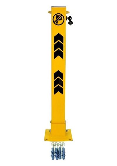 Kilitli Otopark Direği Yukarıdan Kilitli 75 cm, Park Bariyeri-2283 - Sarı