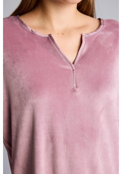 Defacto Regular Fit V Yaka Uzun Kollu 2li Velur Pijama Takımı A3356ax26aubr97 Bordo-br97