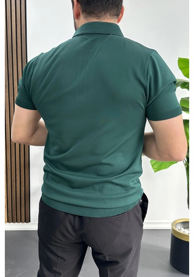 Erkek Çizgi Desenli Polo Yaka Yeşil Edw458 Yeşil