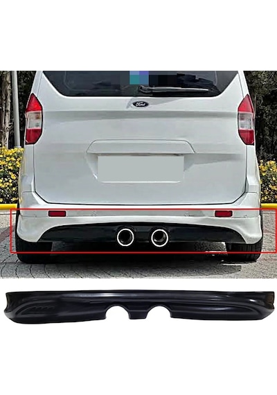 Ford Tourneo Courier R32 Arka Ek Plastik Siyah Difüzör Arka-bodykit-ek-karlık