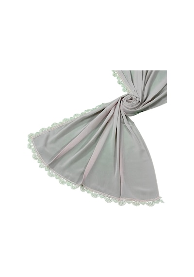 Mim Eşarp İğne Oyalı Şal Namaz Ve Mevlüt Örtüsü 60x150 Cm Pudra