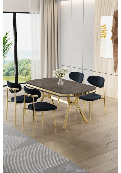 Canisa Olya Serisi 90x168 Mdf Sabit Lak Panel Antrasit İroni Masa Takımı Gold Ayaklı 4 Antrasit Sandalye Masa Antrasit İroni Antrasit Sandalye Canisa Olya Serisi 90x168 Mdf Sabit Lak Panel Antrasit İroni Masa Takımı Gold Ayaklı 4 Antrasit Sandalye Masa Antrasit İroni Antrasit Sandalye