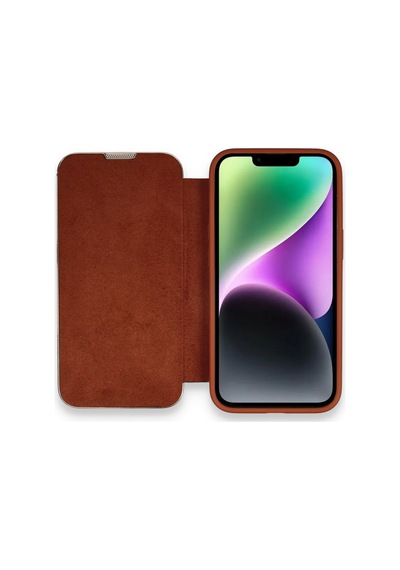 Newface - 985 - İphone 14 Pro Max Kılıf Dolpin Kapaklı - Edntrend - - Kahverengi
