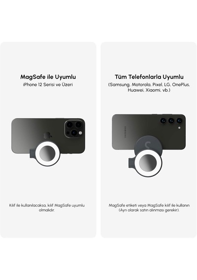 Shiftcam Snapstudio Light Manyetik Led Ring Işık, Ayarlanabilir Parlaklık Ve Renk Sıcaklığı, Usb-c Ş Beyaz