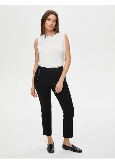 Faik Sönmez Slim Fit Vücut Şekillendiren Kadın Pantolon B00046-1 Siyah