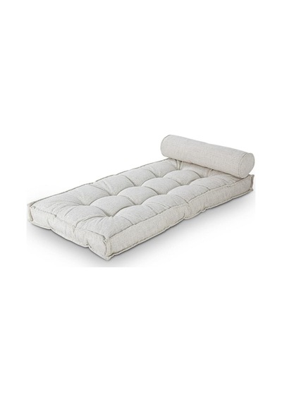 Sofa Buklet Kapitoneli Yer-sedir Minderi - Beyaz Beyaz