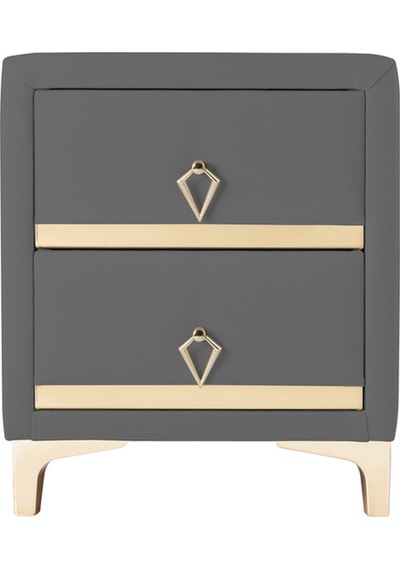 Doppia Linea Gold Iki Çekmeceli Gri Komodin- Kumaş Döşemeli Yatak Odası 2 Çekmeceli Komodin Modeli Doppia Linea Gold Iki Çekmeceli Gri Komodin- Kumaş Döşemeli Yatak Odası 2 Çekmeceli Komodin Modeli