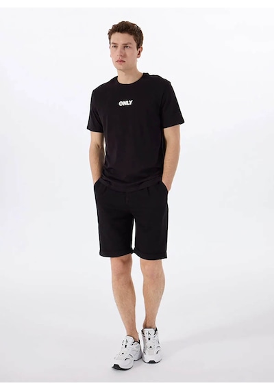 Only & Sons Onspalm Logo Reg Ss Tee Cs Siyah Erkek T-shirt 22034497 Siyah