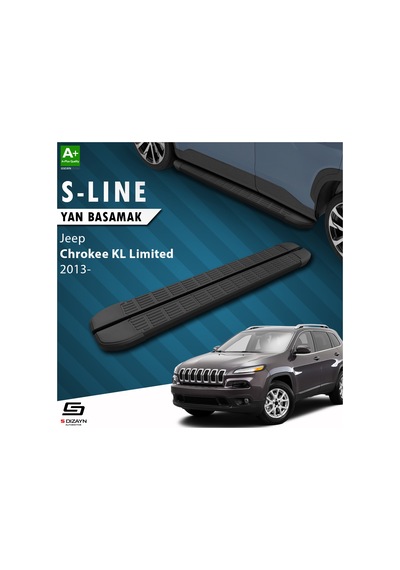 S-dizayn Jeep Cherokee Kl S-line Siyah Yan Basamak 173 Cm 2013-2023 A+ Kalite