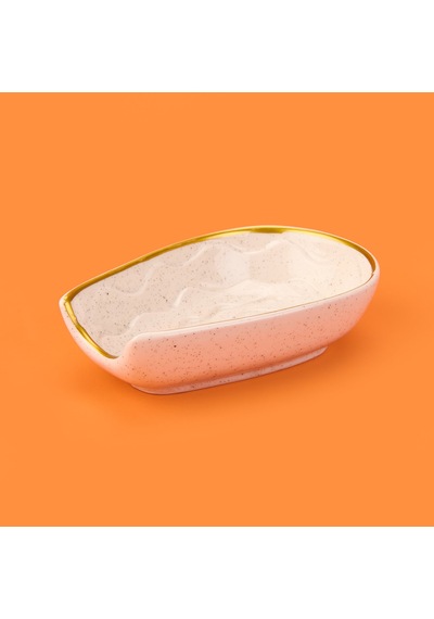 Kitchen Oval Seramik Kaşık Altlığı - Bej - 15 Cm