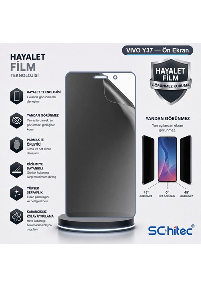 Vıvo Y37 Uyumlu Ön Yüzey Hayalet Privacy Hidrojel Ekran Koruyucu
