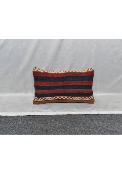 Zehra Abla Halı Yeni El Dokuma Dekoratif Lumbar Kilim Kırlent Yastık Kılıfı 6100