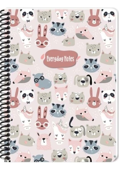 Keskin 16, 22,5 60 Yp.kareli Karton Kp.spr.animal Friends Defter 1 Adet Çok Renkli