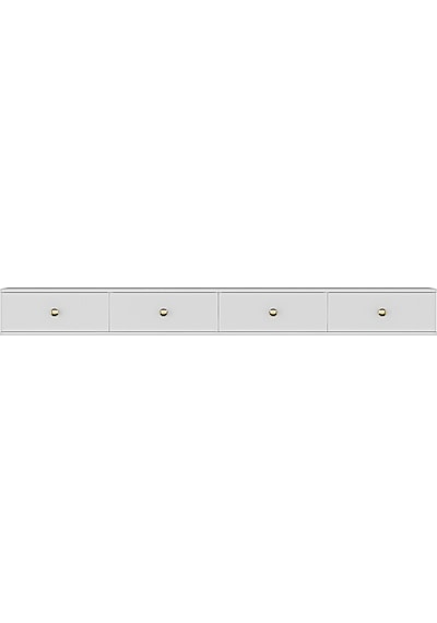 Tda2401bg - Zuzu Double Duvara Montaj Tv Stand Beyaz-gold 240cm Beyaz