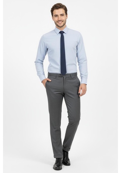 Presto Erkek Slimfit Armürlü Pantolon Füme 3194-090 Füme