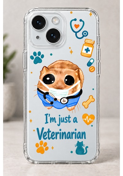 Sad Hamster Veteriner Baskılı Şeffaf Telefon Kılıfı