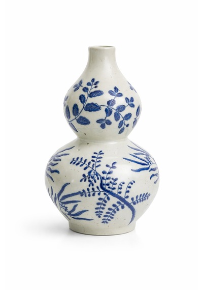 Hand-painted Seramik Vazo Altın - Beyaz