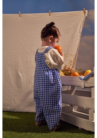 Oh La La Koala Mavi Daisy Picnic Serisi Cepli Salopet