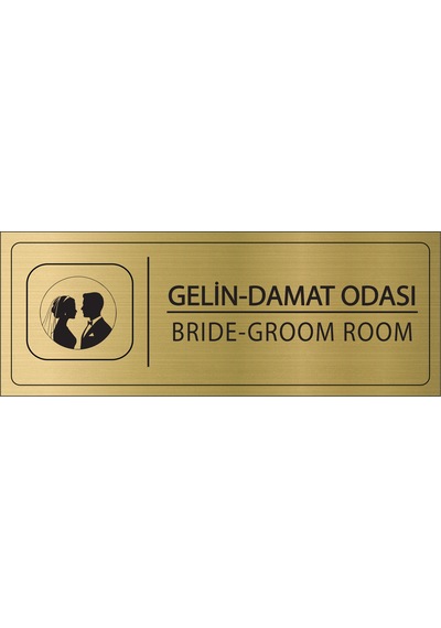 Mayeka Gelin Damat Odası İsimlik Altın Metal Kapı İsimliği Levhası Yönlendirme Tabelası