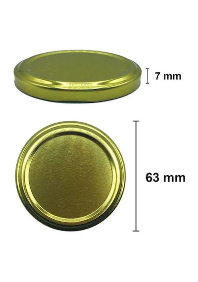 Rotanev Metal Gold Altın Konserve Kapaklı Yoğurt Saklama Şeffaf Cam Kavanoz 4 Adet 210 ml