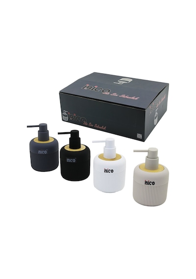 İbico İ21-050 Sıvı Sabunluk 425ml Bambu Yuvarlak Dik Çizgili Renkli Plastik - 12'li Paket Diğer
