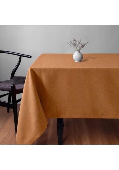Fabric Design Keten Dokulu Masa Örtüsü Hardal, 140x180 Çok Renkli