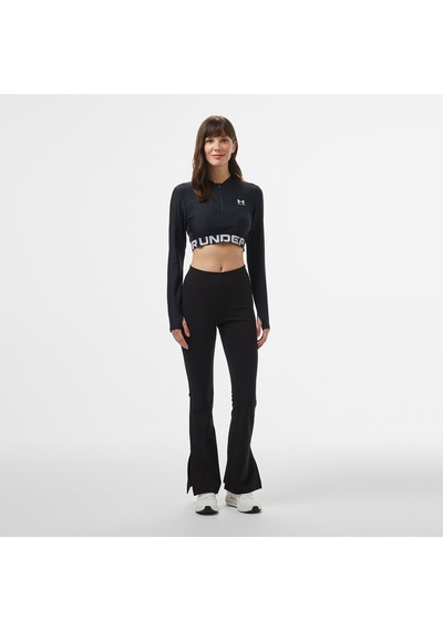 Under Armour Heat Gear Rib 1/4 Zipped Kadın Siyah Cropped Üst1388692