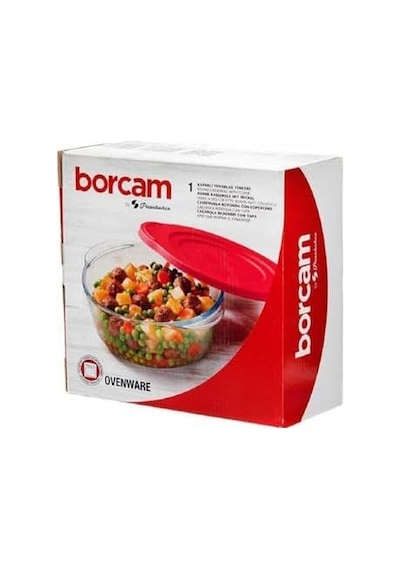 Kapaklı Yuvarlak Borcam Tencere 1450cc 59123