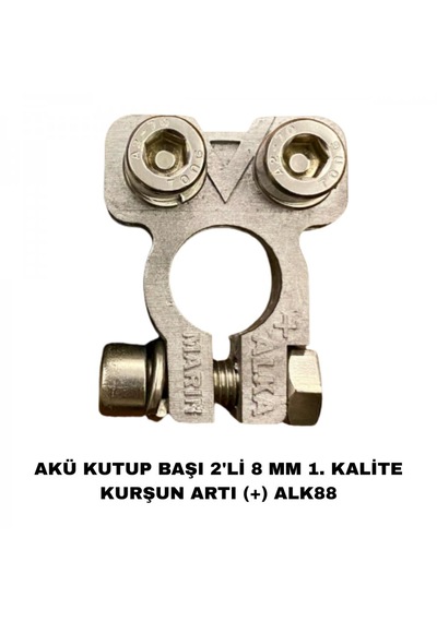 Akü Kutup Başı 2'li 8mm 1. Kalite Kurşun + - Alk88