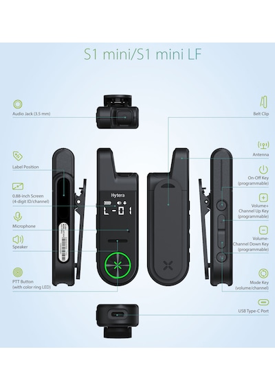 Hytera S1-mini Lisanssız El Telsizi Pmr + Kulaklık