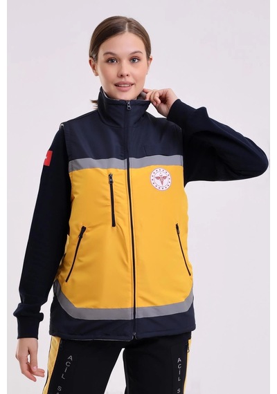 Paramedik Unisex Kışlık Yelek - Sarı