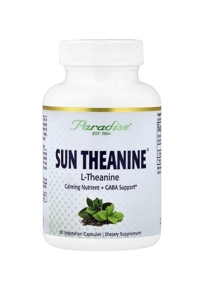 Paradise Herbs, Sun Theanine , 90 Vegetarian Capsules 200 Mg Per Capsule