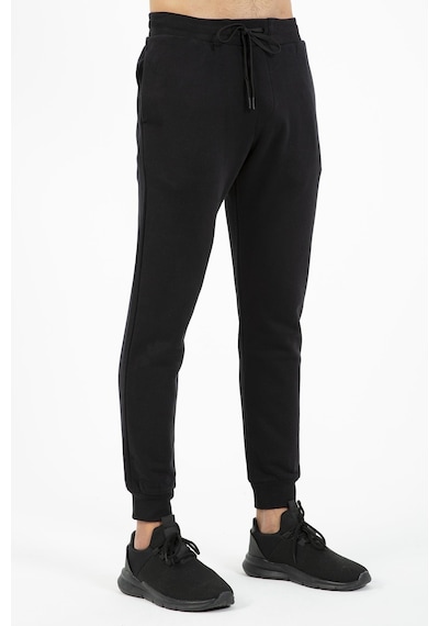 Maraton Sportswear Regular Erkek Ribana Paça Basic Siyah Eşofman Altı 21381-siyah Siyah